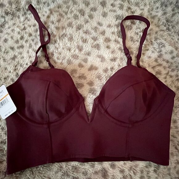 NWTs Free People Brianna Longline UW Bra in Black Sugar Size Small - Picture 3 of 8